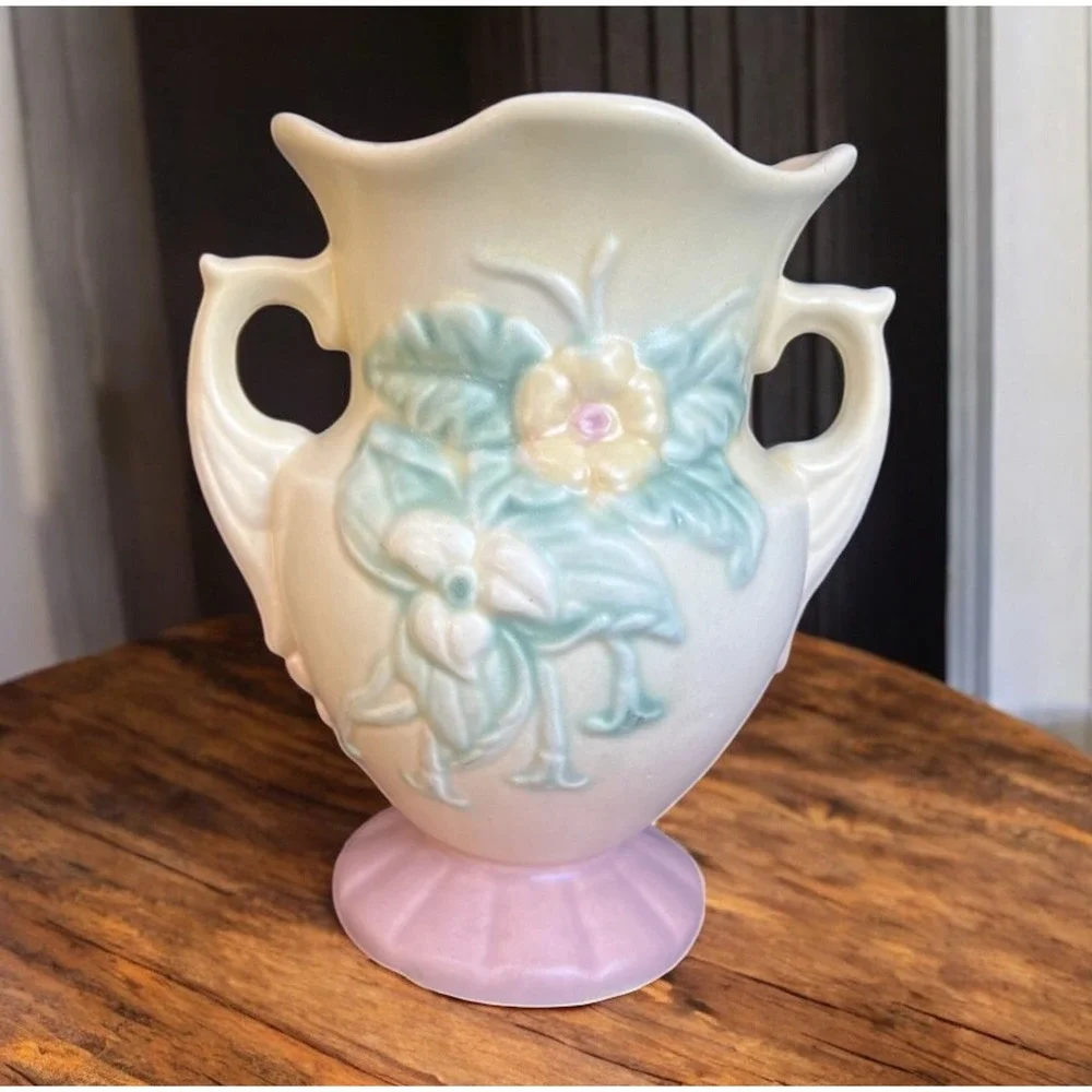 Vintage Hull Vase MCM Yellow Art Nouveau Pottery Wildflower Floral #W-4 6 1/2